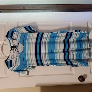 Kristin Nicole Striped Turq Tshirt Dress